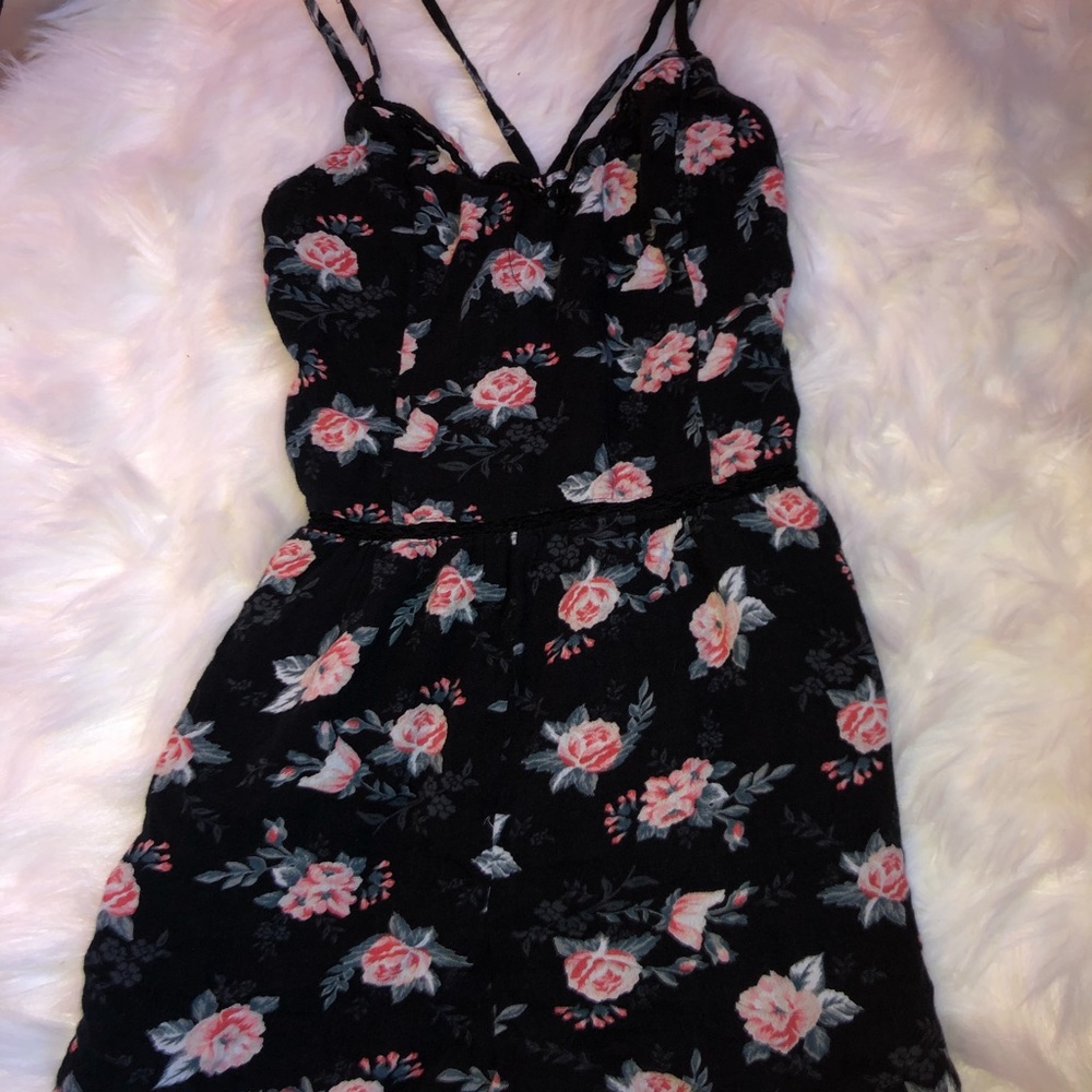 floral romper, hollister